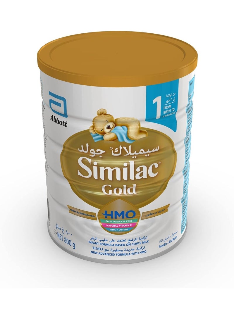 Similac Gold 1 New Advanced Infant Formula With HMO From 0-6 Months 800g - Image 3