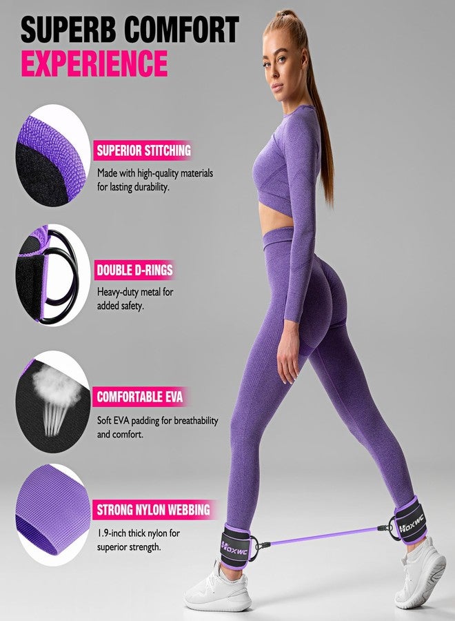 HOXWC Ankle Resistance Bands, Ankle Bands with Cuffs for Working Out, Exercise Bands for Butt Lift, Training Workout for Kickbacks Hip Gluteus Training Exercises, Glutes Workout Equipment for Women - Image 4