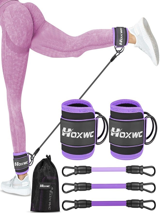 HOXWC Ankle Resistance Bands, Ankle Bands with Cuffs for Working Out, Exercise Bands for Butt Lift, Training Workout for Kickbacks Hip Gluteus Training Exercises, Glutes Workout Equipment for Women - Image 1