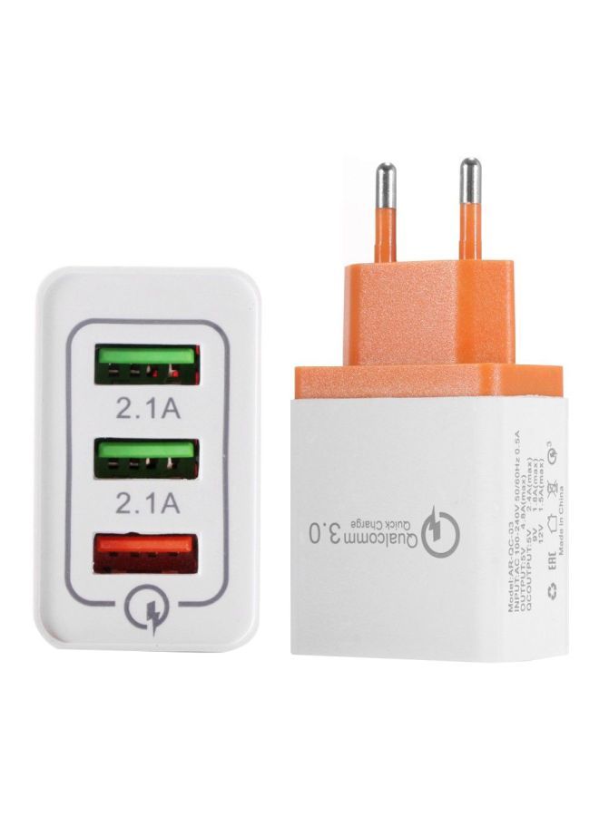 نيبمينينت محول شحن جداري يضم 3 منافذ USB برتقالي / أبيض