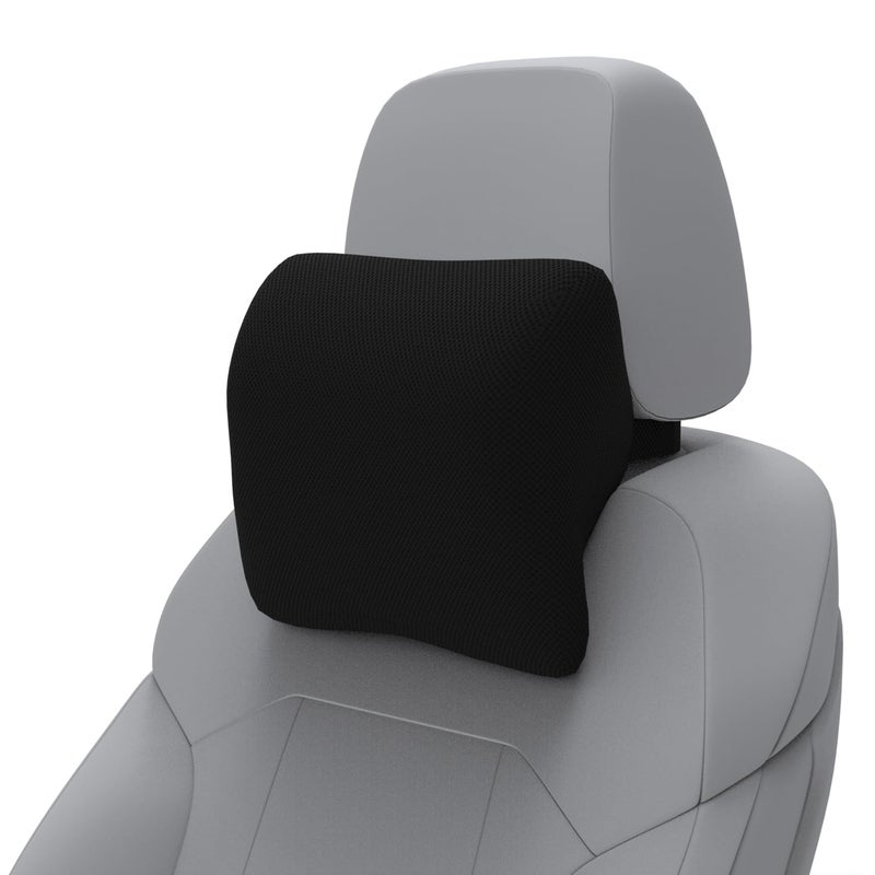 RIPOSEV Zinger Ultimate Memory Foam Neck Rest Pillow, Car Pillow for Comfortable Car Rides, Superior Neck Support Cushion, Relieves Neck Pain, Head Rest Pillow (Midnight Black) - Image 1