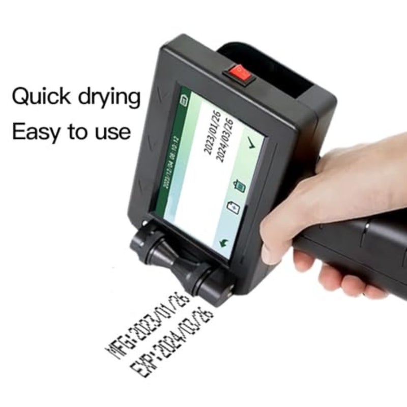 Portable Handheld Printer, Inkjet Label Printer 12.7mm Production Date Time Batch Number Handheld Inkjet Printer, Quick Dry Ink Cartridge, Intelligent 360° Coding Machine - Image 4