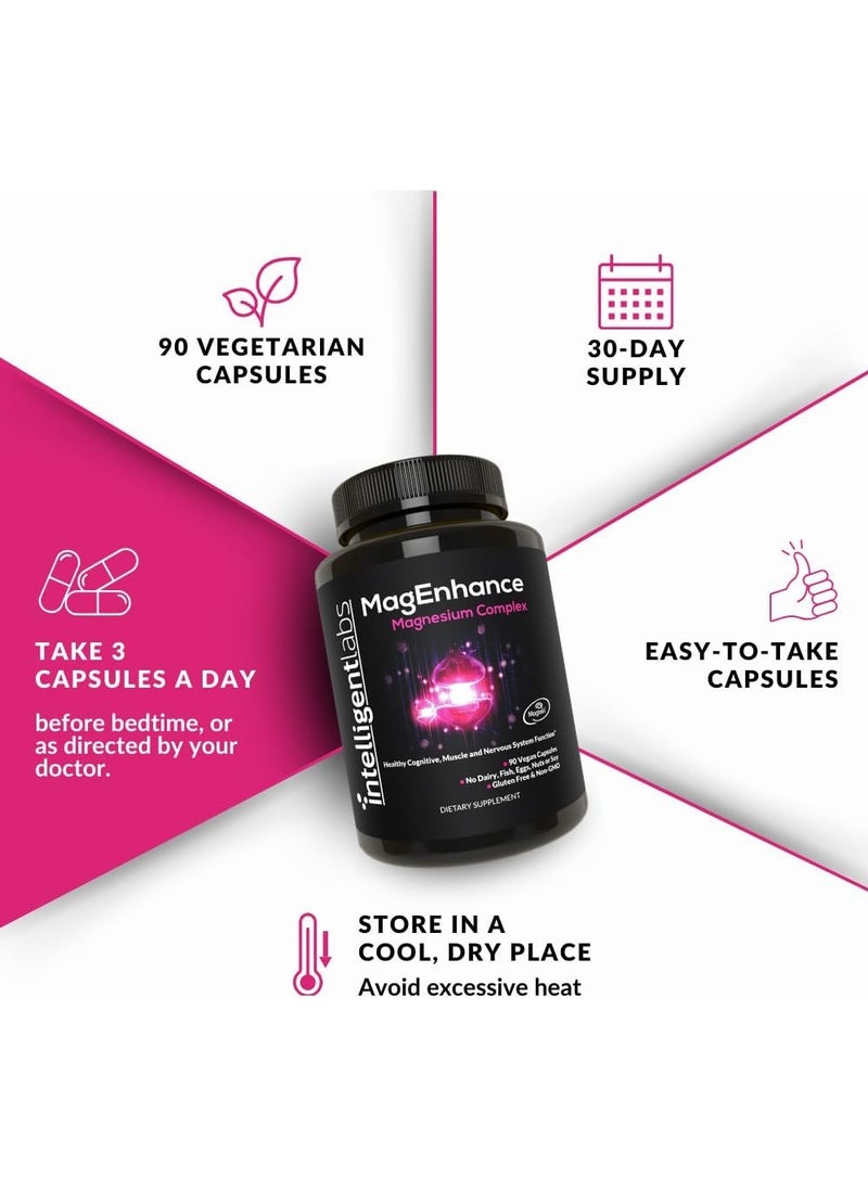 Intelligent Labs MagEnhance Magnesium Complex, 90 Vegan Capsules  - Image 3