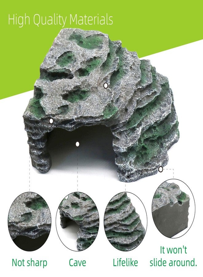 relaqcc Large Reptile Hide Shale Scape Step Ledge, Reptile Cave Hideout, Bearded Dragons Accessories, Basking Rocks for Bearded Dragons - Image 5