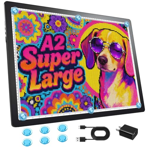 Bylitodt Rechargeable A2 Extra Large Light Board for Diamond Painting, Magnetic Copy Pad with Side Button, 3Color Modes 25.2 "x 18.4" LED Light Box for Tracing and Drawing, Sketching, Weeding Vinyl - Image 1