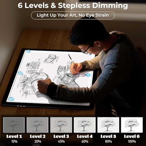 Bylitodt Rechargeable A2 Extra Large Light Board for Diamond Painting, Magnetic Copy Pad with Side Button, 3Color Modes 25.2 "x 18.4" LED Light Box for Tracing and Drawing, Sketching, Weeding Vinyl - Image 5