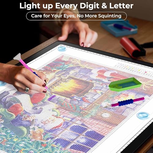 Bylitodt Rechargeable A2 Extra Large Light Board for Diamond Painting, Magnetic Copy Pad with Side Button, 3Color Modes 25.2 "x 18.4" LED Light Box for Tracing and Drawing, Sketching, Weeding Vinyl - Image 2
