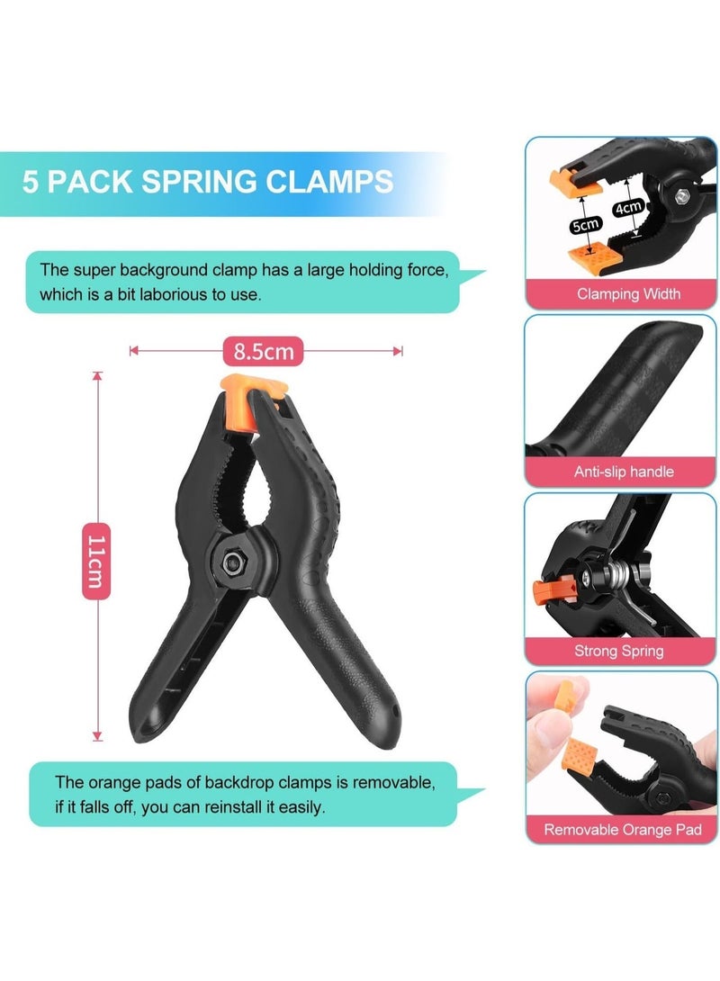 GUDOO خلفية 200 × 200 سم لمجموعة خلفية التصوير مع حامل شاشة سوداء خلفية مع مجموعة حامل حقيبة مشبك لتدفق الفيديو تكبير/تصغير الشاشة السوداء خلفية صورة استوديو التصوير الفوتوغرافي - Image 5