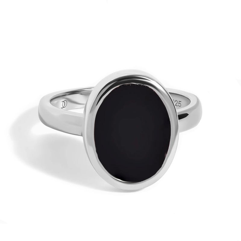 Moon Magic | Black Obsidian Ring | Onyx Ring for women Multi Color/Real 925 Sterling Silver | 18k Rose Yellow Gold Birthstone Rings for Women/Genuine Gemstones - Image 1