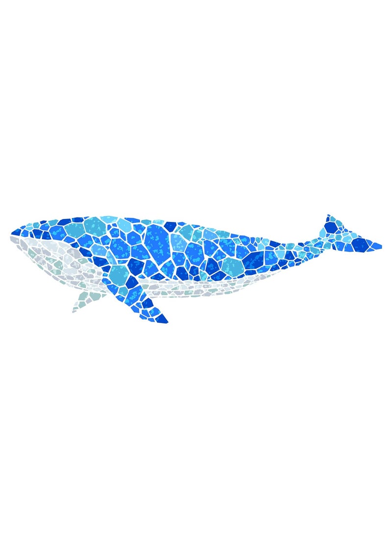 Usnyabni Whale Stencil - 16 x 4.5 inch - Reusable Mosaic Fish Blue Whale Wall Stencils Template - Use on Paper Projects Scrapbook Journal Walls Floors Fabric Furniture Glass Wood etc.  - Image 1