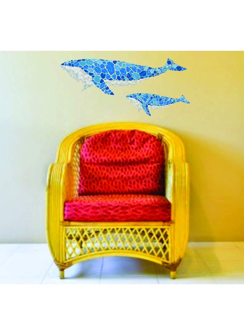 Usnyabni Whale Stencil - 16 x 4.5 inch - Reusable Mosaic Fish Blue Whale Wall Stencils Template - Use on Paper Projects Scrapbook Journal Walls Floors Fabric Furniture Glass Wood etc.  - Image 4