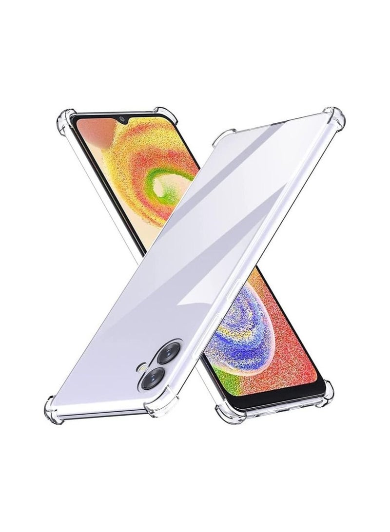 جراب Samsung Galaxy A04 / Samsung Galaxy M13 5G شفاف وشفاف وغطاء خلفي مرن من السيليكون الناعم ومقاوم للصدمات مع ركن ممتص للصدمات مقوى لهاتف Samsung Galaxy A04 / M13 5G شفاف - Image 1