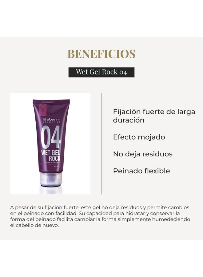 Salerm Hair Styling Gel - Pro Line Wet Gel Rock 04-200 ml - Long-Lasting Strong Hold - Wet Effect - with Caffeine and Fixative Resins - Leaves No Residue - Flexible Styling - Image 3