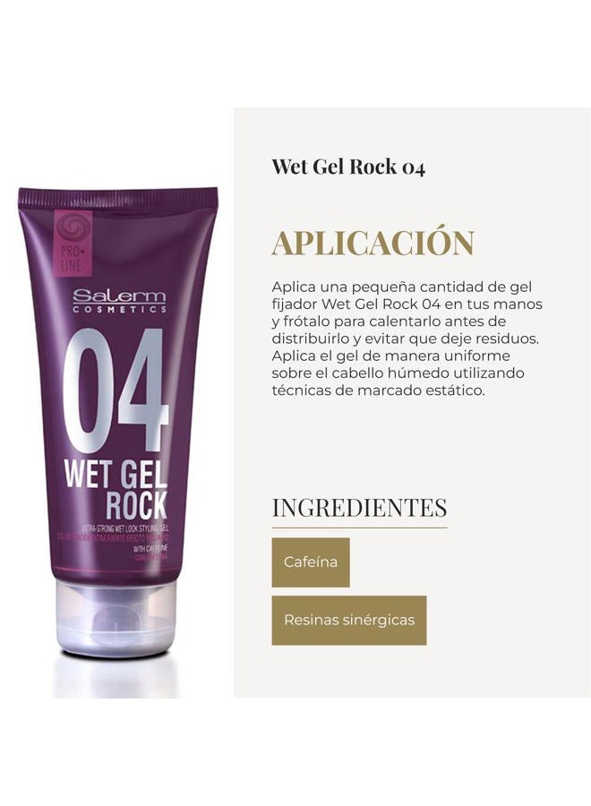 Salerm Hair Styling Gel - Pro Line Wet Gel Rock 04-200 ml - Long-Lasting Strong Hold - Wet Effect - with Caffeine and Fixative Resins - Leaves No Residue - Flexible Styling - Image 4