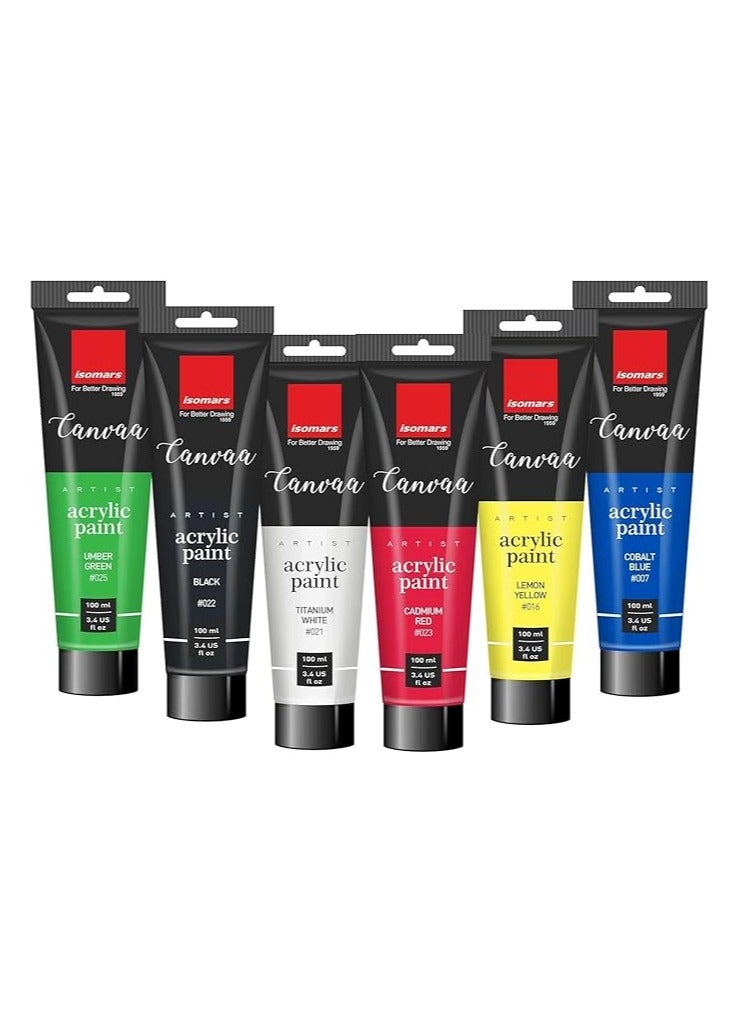 Isomers Canvaa Acrylic Paint 100ml Vibrant Pigmented & Fadeproof Colors - ARTIST SERIES - For Canvas Painting, Scrap Book, Paper Board, Wood & Terracotta Sap Green - Image 3