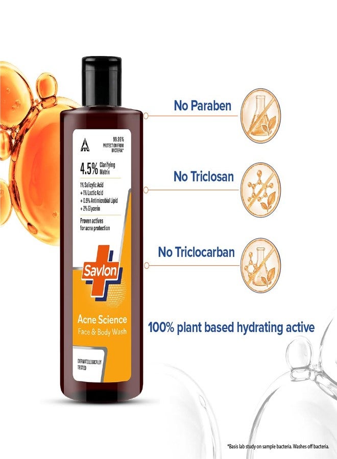 Savlon Acne Science Face & Body Wash 250ml | Fights Acne Causing Bacteria | 1% Salicylic Acid, 1% Lactic Acid, 0.5% Antimicrobial Lipid | Visibly Reduces Body Acne in 7 Days | Dermatologically Tested - Image 5