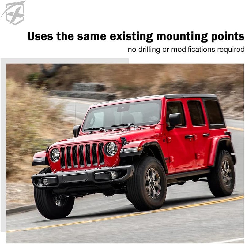 Xprite Aluminum Hood Latches with Star, Adjustable Hood Latch Catches Kit Compatible with Jeep Wrangler JK JKU 2007-2018 & Jeep Wrangler JL JLU 2018-2021 Gladiator JT - Image 3