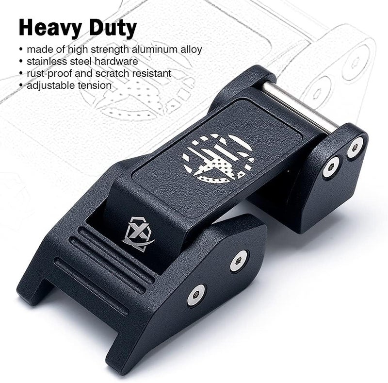 Xprite Aluminum Hood Latches with Star, Adjustable Hood Latch Catches Kit Compatible with Jeep Wrangler JK JKU 2007-2018 & Jeep Wrangler JL JLU 2018-2021 Gladiator JT - Image 2