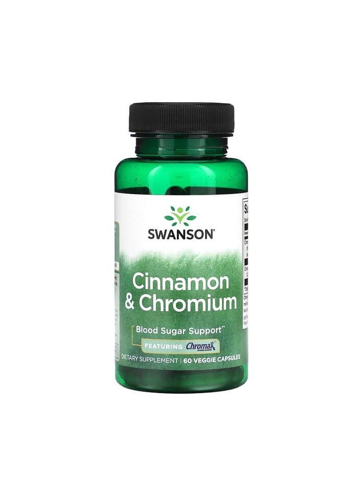 SWANSON Cinnamon & Chromium, 60 Veggie Capsules