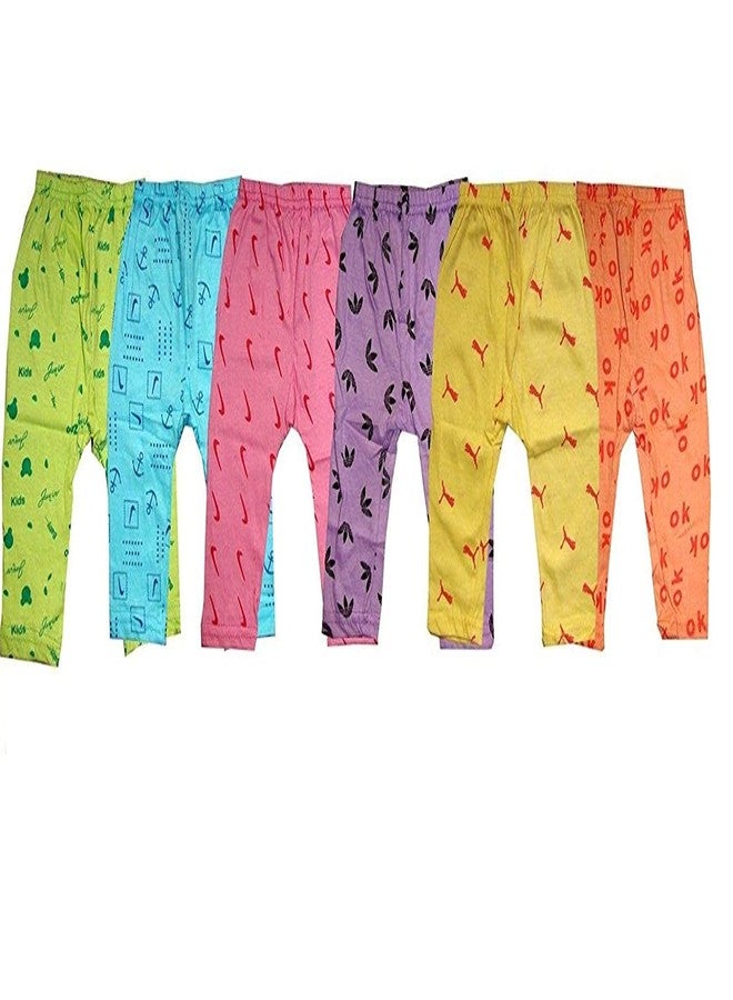 Zeki Pajama 100% Cotton Housiry Leggings for Kids Boys & Girls (Multicolor Pack of 06)-(12-18 Month) Multicolour - Image 1
