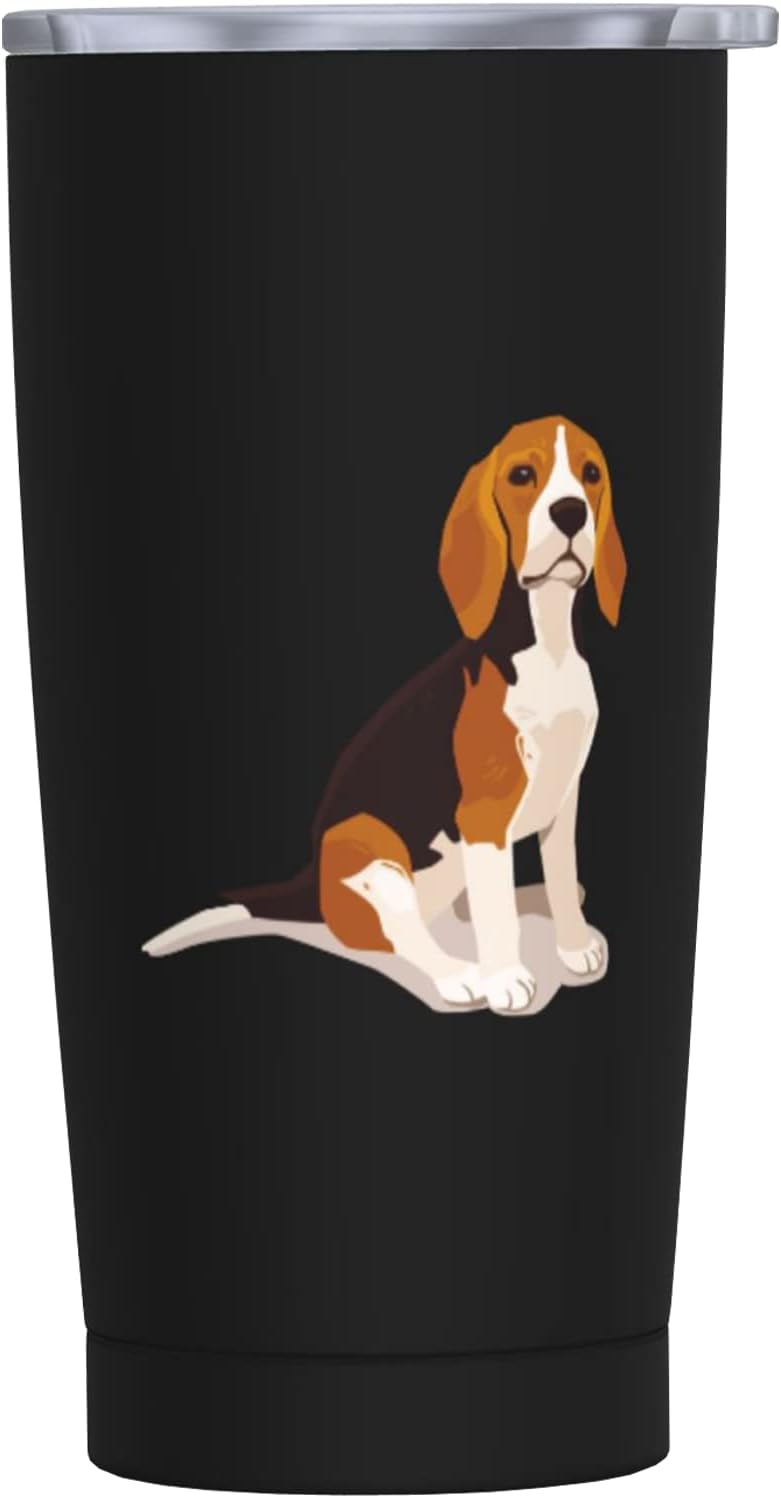 Wisedeal Beagle Dog Stainless Steel with Lid Thermal Vacuum Insulated Tumbler Coffee Mug Novelty Christmas Birthday Gifts Mug for Dad Mom Love Dog Men Women Friends Coworkers Black 20 Oz - Image 1