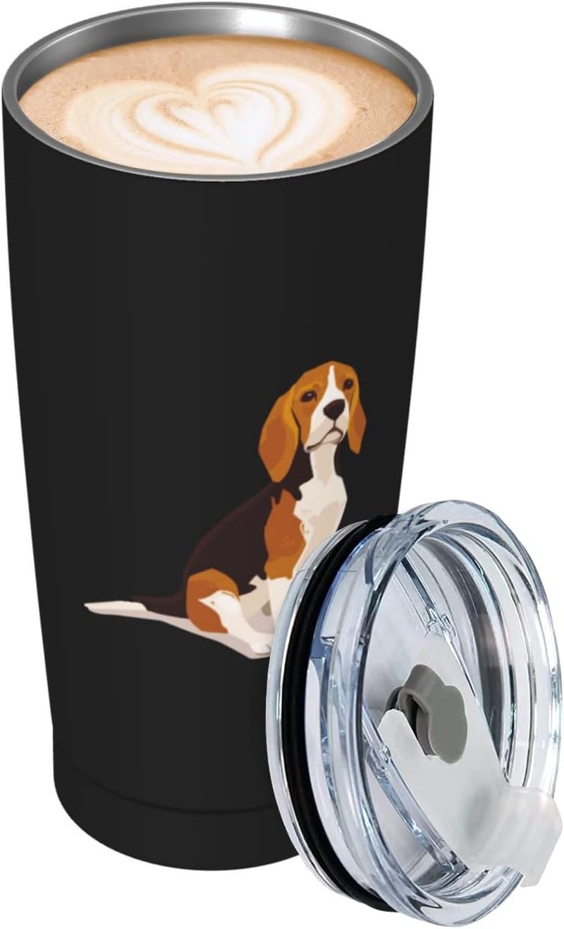 Wisedeal Beagle Dog Stainless Steel with Lid Thermal Vacuum Insulated Tumbler Coffee Mug Novelty Christmas Birthday Gifts Mug for Dad Mom Love Dog Men Women Friends Coworkers Black 20 Oz - Image 2