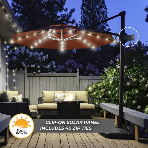 VOOKRY Solar Umbrella Lights Outdoor, Waterproof Solar Powered Patio Umbrella Lights Cordless 8 Modes LED Umbrella Patio Lights for Beach Tent Camping Garden Party Decoration(Warm White) - Image 5