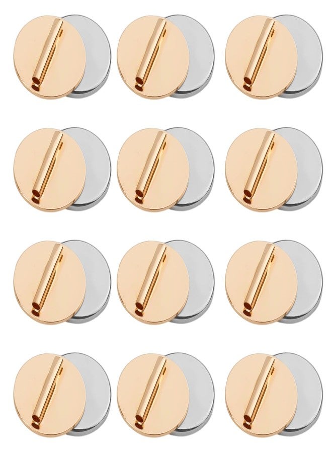 NQEUEPN 12pcs Mini Pin Brooch Converter, Magnetic Metal Pin Backs Harm Free Brooch Pin Converter for Scarf Hijab Shawls Thin Fabric Harm Free (Gold) - Image 1