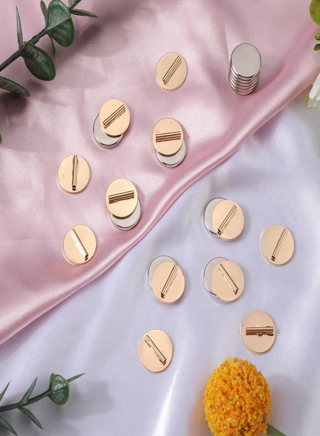 NQEUEPN 12pcs Mini Pin Brooch Converter, Magnetic Metal Pin Backs Harm Free Brooch Pin Converter for Scarf Hijab Shawls Thin Fabric Harm Free (Gold) - Image 3