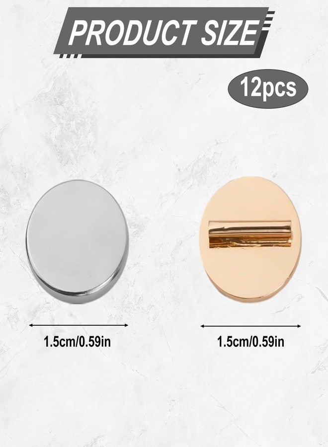 NQEUEPN 12pcs Mini Pin Brooch Converter, Magnetic Metal Pin Backs Harm Free Brooch Pin Converter for Scarf Hijab Shawls Thin Fabric Harm Free (Gold) - Image 2