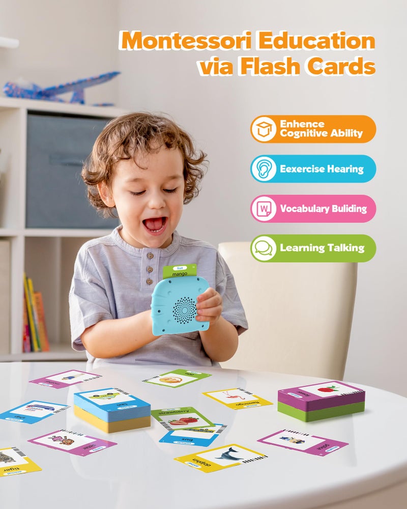 Airbition Talking Flash Cards for Toddler 1 2 3 4 Year Olds, Language Learning Toys, Pocket Speech Therapy Toys, Autism Toys, Montessori Toys with 224 Words, Children's Sensory Educational Toys - Image 3