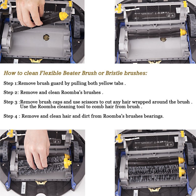 Hongfa Replacement Parts Kit for Irobot Roomba 600 Series 694 692 690 680 660 665 651 650 614 & 500 Series 595 585 564,4 Filter,4 Side Brush,2 Pairs Bristle and 2 Flexible Beater Brush - Image 3