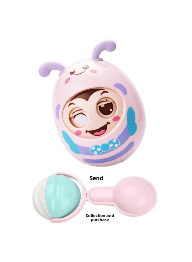 Tumbler Toy Baby Baby Can Bite Rattle Bell Blink 6 Months Child 1 Year Old Child Early Education Rattle-Color:Pink Bite Tumbler Collection Plus Purchase And Delivery - Image 1