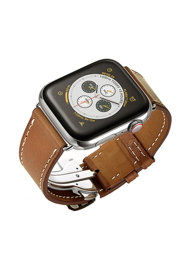 نيبمينينت سوار بديل للساعة الذكية أبل سيريس 5/4/3/2/1 بمقاس 42/44 مم بني