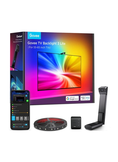 Govee TV Backlight 3 Lite RGBIC Wi-Fi for 55-65 Inch TV with Fish-eye Correction function with Voice and APP Control