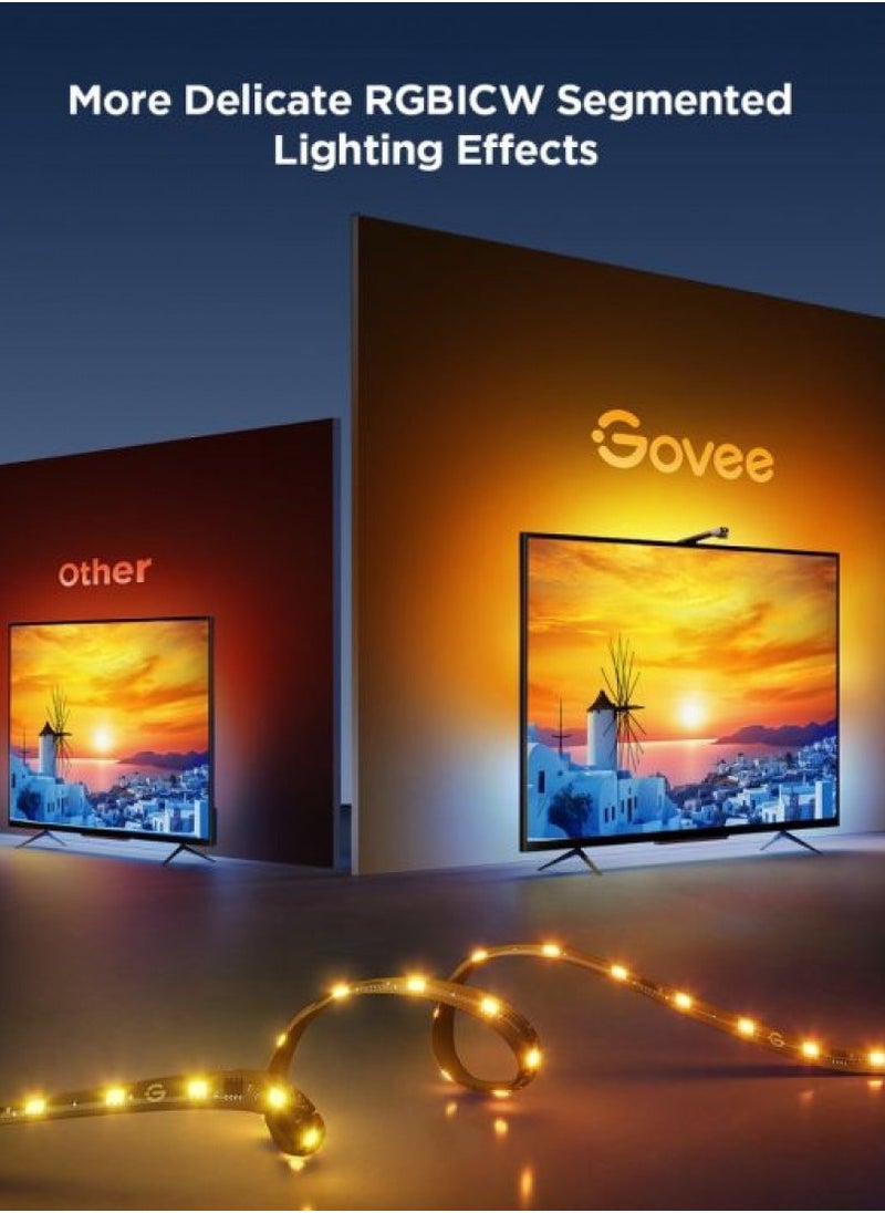 Govee TV Backlight 3 Lite RGBIC Wi-Fi for 55-65 Inch TV with Fish-eye Correction function with Voice and APP Control