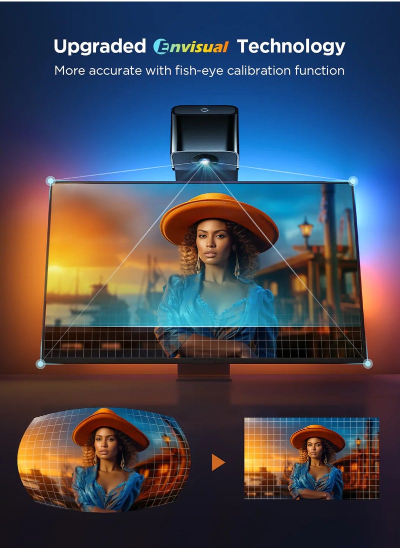 Govee TV Backlight 3 Lite RGBIC Wi-Fi for 55-65 Inch TV with Fish-eye Correction function with Voice and APP Control