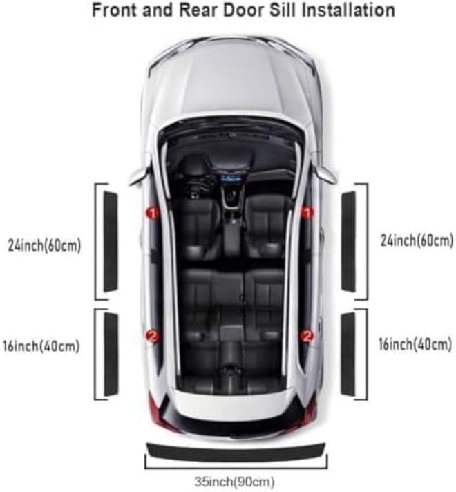 Car Door Sill Protector for VW Scirocco 1975–1988,Door Entry Guard Carbon Fiber Style,Scratch Resistant Door Step Sticker,Scuff Plate Cover,Automotive Accessories,5PCS - Image 2