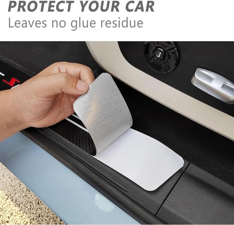 Car Door Sill Protector for VW Scirocco 1975–1988,Door Entry Guard Carbon Fiber Style,Scratch Resistant Door Step Sticker,Scuff Plate Cover,Automotive Accessories,5PCS - Image 4