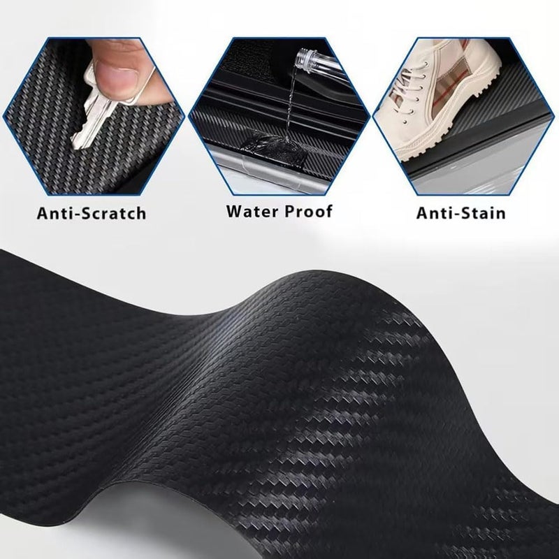 Car Door Sill Protector for VW Scirocco 1975–1988,Door Entry Guard Carbon Fiber Style,Scratch Resistant Door Step Sticker,Scuff Plate Cover,Automotive Accessories,5PCS - Image 3