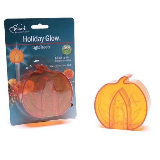Jokari 4pk of Clip On Pumpkin Window Candle Toppers for Electric Battery or Solar Operated Candles Turn Standard Size Flameless Light Into Festive Holiday Decorations and Displays to Spread Cheer