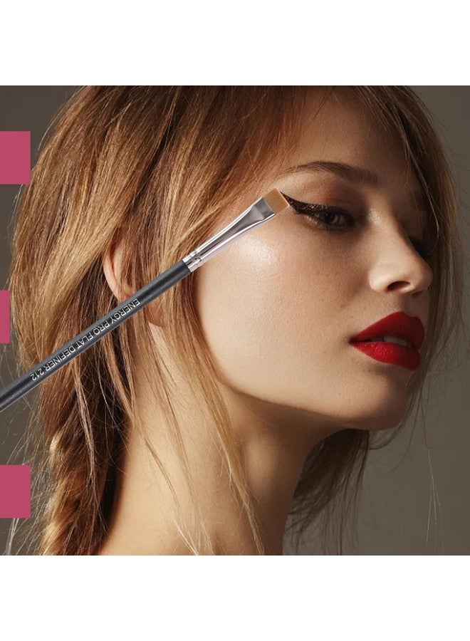 Energy فرشاة تحديد مسطحة للحواجب وآيلاينر تحديد وتشكيل وإخفاء مع مستحضرات التجميل السائلة والكريمة والهلام والشمع شعيرات نباتية مستقيمة وصارمة فرشاة حواجب دقيقة - Image 4