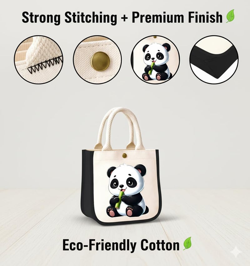 HOBBY INDIA Kids Lunch Bag | Cute & Stylish Mini Tiffin Bag for Boys & Girls | Cute Cotton Cartoon Design I Perfect For Picnic Tuition School, Preschool & Playschool - Image 5