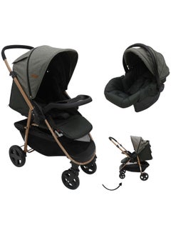 Bebesitos DualView Travel System Reversible Stroller with Newborn Car Seat - Grey  - Image 1