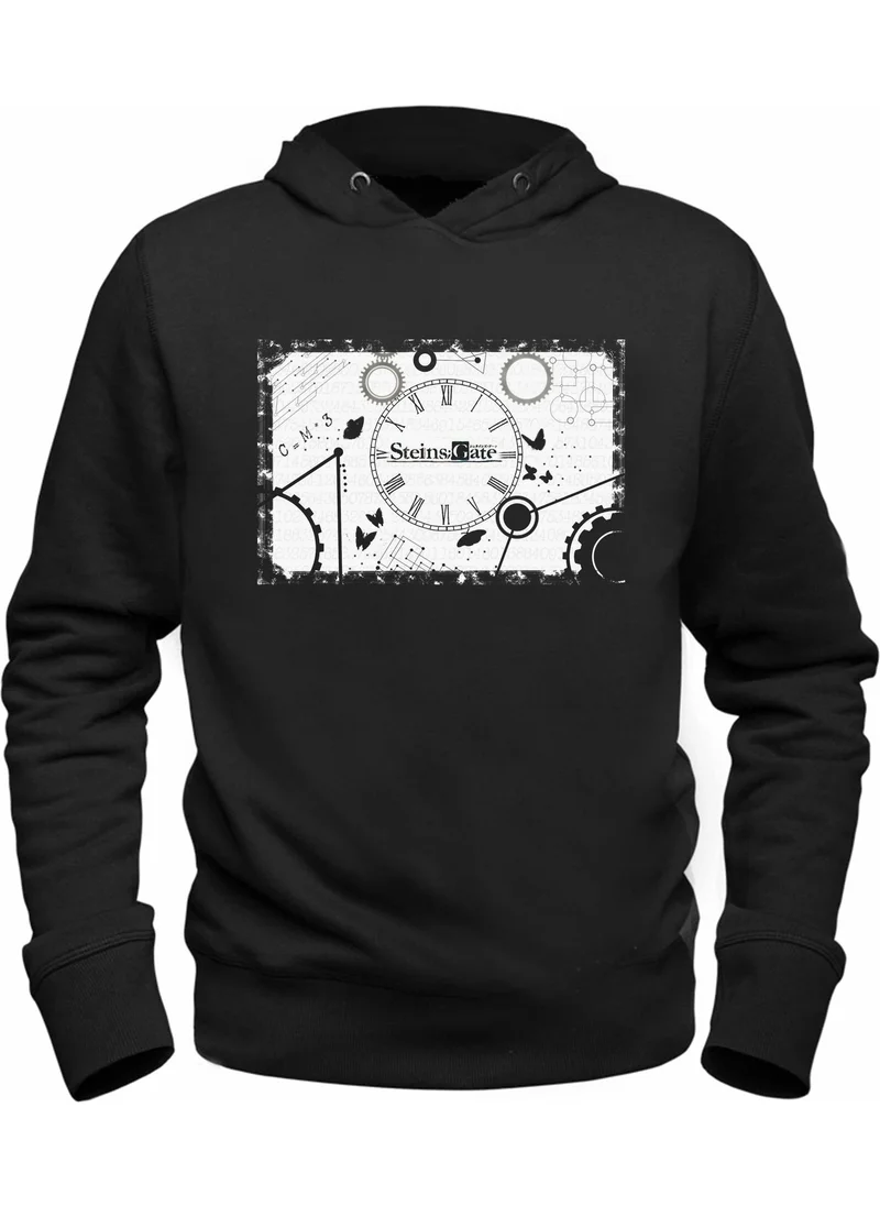 Alfa Tshirt Steins;gate Printed Kids Black Sweatshirt