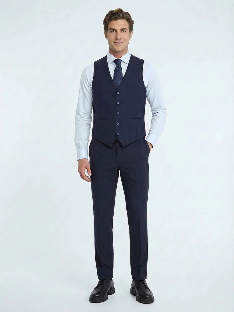 Kip Saks Slim Fit Butterfly Collar Classical Waistcoat