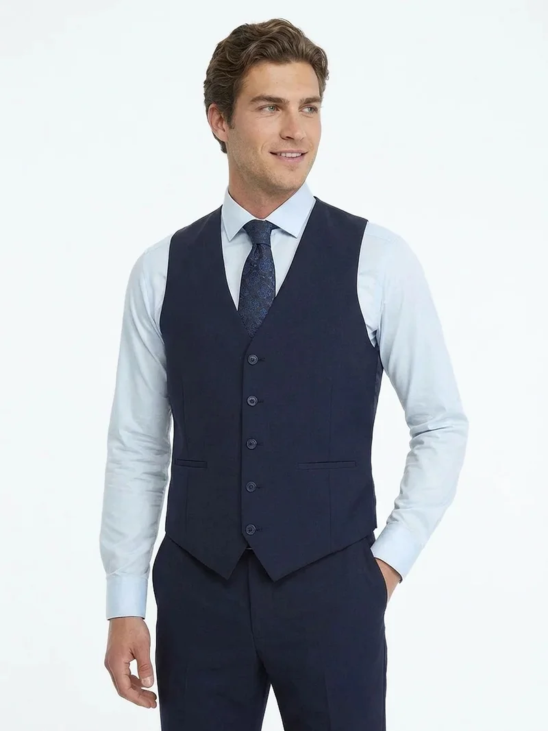 Kip Saks Slim Fit Butterfly Collar Classical Waistcoat