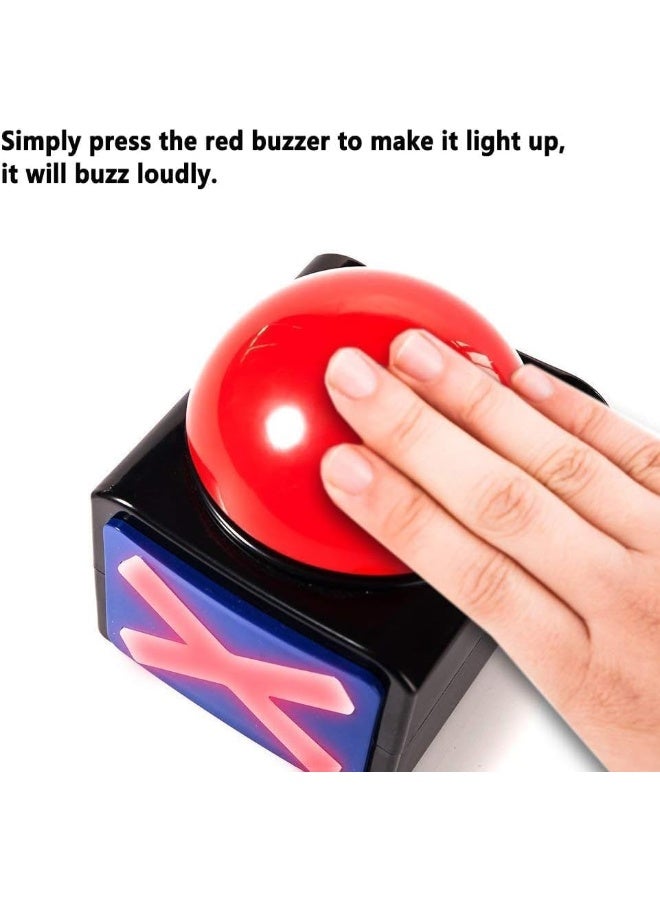 2Pcs Game Buzzer, Answer Buzzers for Game Show with Light & Alarm Sound Game Show Button Box Party Contest Prop Toy, Trivia Quiz Got Talent Buzzer for Kids Adult Family Feud Game - Image 4