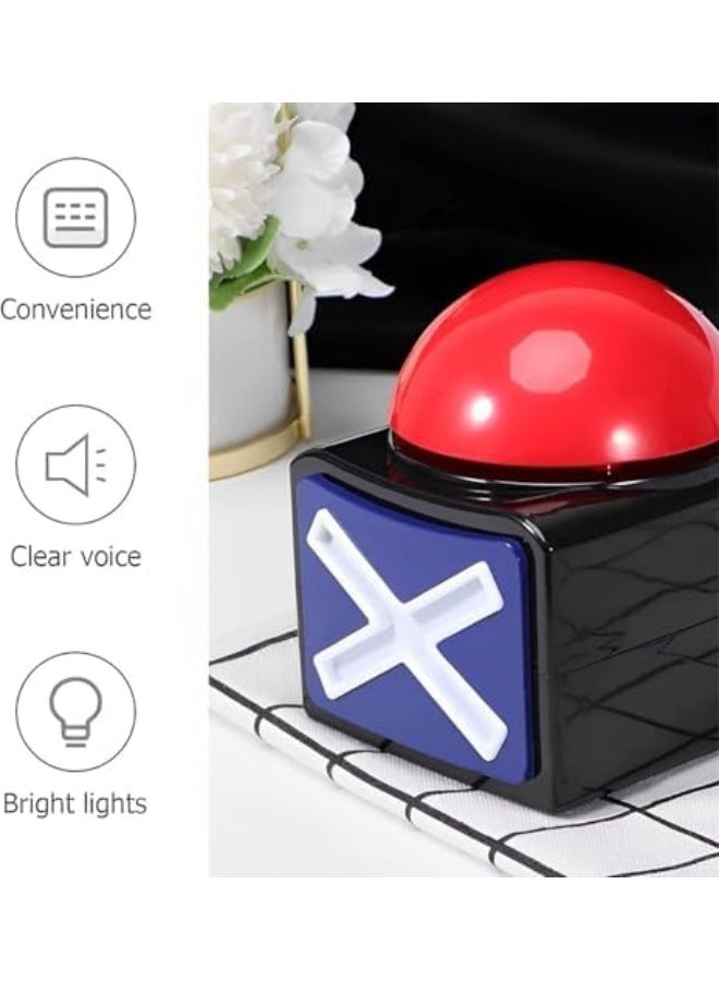 2Pcs Game Buzzer, Answer Buzzers for Game Show with Light & Alarm Sound Game Show Button Box Party Contest Prop Toy, Trivia Quiz Got Talent Buzzer for Kids Adult Family Feud Game - Image 5
