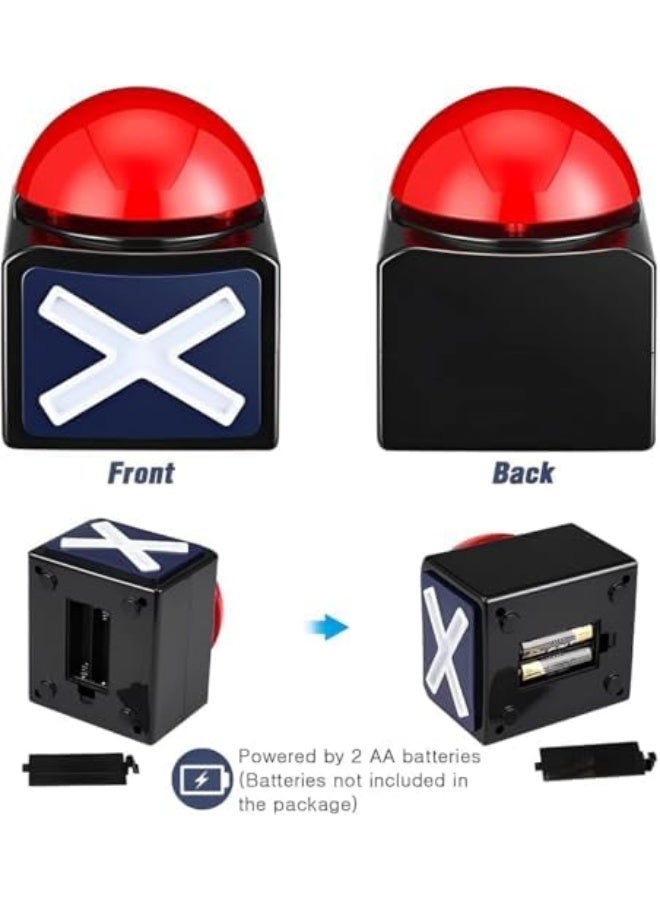 2Pcs Game Buzzer, Answer Buzzers for Game Show with Light & Alarm Sound Game Show Button Box Party Contest Prop Toy, Trivia Quiz Got Talent Buzzer for Kids Adult Family Feud Game - Image 3